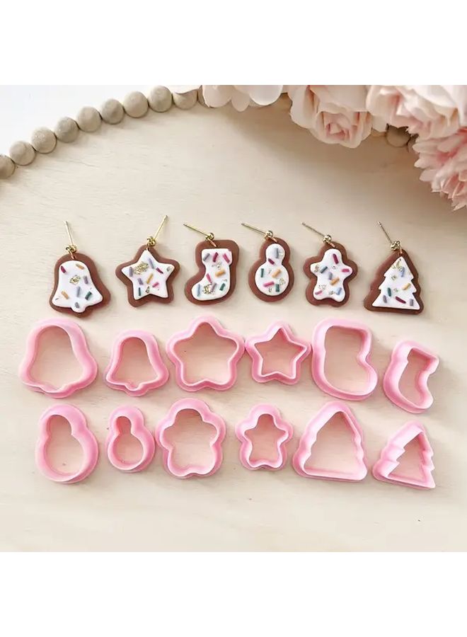 مجموعة قواطع الطين البوليمري 85 مجموعة عيد الميلاد قاطع ب 2 قطعة لصنع المجوهرات DIY الأقراط - Image 1